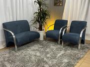 Conjunto Poltronas Braço Alumínio Cinza 606 México