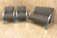 Conjunto Poltronas Braço Alumínio Marrom 603 México