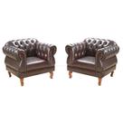Conjunto Poltronas Chesterfield Elisabeth Via Encanto Courano Marrom