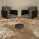 Conjunto Poltronas e Puff Anari Veludo Turkey Marrom Conjunto Poltronas e Puff Anari Veludo Turkey Marrom