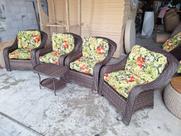 Conjunto Poltronas Fibra Sintética 4 Pol - Tecido Saquarema