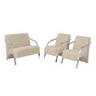 Conjunto Poltronas Vênus 1 Dois Lugares 2 Um Lugar Braços Em Alumínio 1 Namoradeira 2 De Um Lugar D Salla Suede