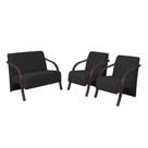 Conjunto Poltronas Vênus 1 Dois Lugares 2 Um Lugar Braços Em Madeira 1 Namoradeira D Salla Suede