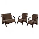 Conjunto Poltronas Vênus Braço Madeira D Salla Marrom