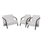 Conjunto Poltronas Vênus Pés Madeira material sintético tonalidade principal Branco. Conjunto Poltronas Vênus Pés Madeira material sintético tonalidade principal Branco.