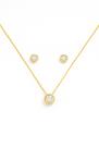 Conjunto Ponto de Luz Banhado a Ouro 18K