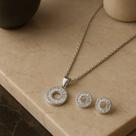 Conjunto Ponto de luz em prata 925 legitima e zirconia brilhante