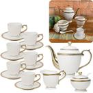 Conjunto Porcelana Chá E Café Paddy Branco E Dourado Mesa Posta Luxo Wolff