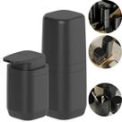 Conjunto Porta Escova de Dentes Fechado + Dispenser Sabonete Líquido Para Pia Banheiro Lavabo Organização Aura - OU