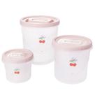 Conjunto porta mantimentos Decora rosca 3 peças rosa Plasutil ref.3707