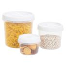 Conjunto Porta Mantimentos Kit 3 Potes Arrox Feijao Sal Graos Multiuso Tampa Veda Rosca Organizador Armario Cozinha