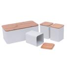 Conjunto Porta Pão Bambu com 3 Potes White - Mimo Style