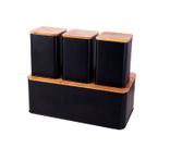 Conjunto Porta Pão Mimo BH23352 Metal Preto