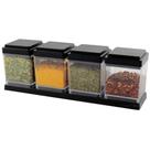 Conjunto Porta Tempero Condimentos 4 Potes 150ml Quadrados Com Tampa E Encaixe Para Cozinha Armário Bancada Kit Organizador Conjunto Porta Tempero Condimentos 4 Potes 150ml Quadrados Com Tampa E Encaixe Para Cozinha Armário Bancada Kit Organizador