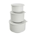 Conjunto Pote Hoop 3pcs 19 Cm em Polipropileno Branco Coza 99262/1007