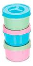 Conjunto Pote Redondo Baixo Pequeno 3pcs Color - Tampa Com Rosca - Erca Plast