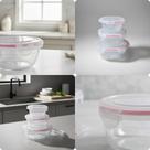 Conjunto Potes Hermeticos Redondos Plastico Cozinha Tampa Vedacao Porta Mantimentos Conserva Alimento Multiuso Livre BPA