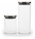 Conjunto Potes Hermeticos Tampa Inox Multiuso Condimento 800ml/900ml
