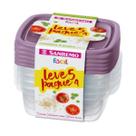 Conjunto Potes Plásticos 530ml Sanremo Leve 5 Pague 4
