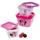 Conjunto Potes Plaústil Quadrado Minnie - 12 Embalagem com 3 Unidades