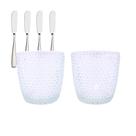 Conjunto Potes Vidro Grosso Decoração Mesa Posta & Espátulas