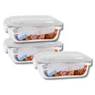 Conjunto Potes Vidro Tampa Hermetico 1040ml Marmitas Fitness 3 UN