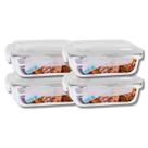 Conjunto Potes Vidro Tampa Hermetico 1040ml Marmitas Fitness 4 UN