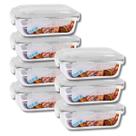 Conjunto Potes Vidro Tampa Hermetico 1040ml Marmitas Fitness 7 UN