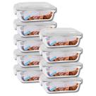 Conjunto Potes Vidro Tampa Hermetico 1040ml Marmitas Fitness 9 UN