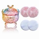 Conjunto Powder Puff Qopoto, 5 peças com estojo de cristal