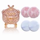 Conjunto Powder Puff Qopoto de 5 peças com recipiente Amber Butterfly Conjunto Powder Puff Qopoto de 5 peças com recipiente Amber Butterfly