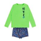 Conjunto Praia e Piscina Menino BGR Camiseta Poliamida Verde