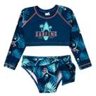 Conjunto Praia Infantil Feminino Folhagem Tip Top Estampado -