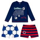Conjunto Praia Infantil Menino Proteção UV Camiseta e 2 Sungas Football Marinho Tip Top Conjunto Praia Infantil Menino Proteção UV Camiseta e 2 Sungas Football Marinho Tip Top