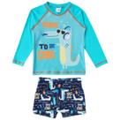 Conjunto Praia Infantil Proteção UV 50+ Jacaré Turquesa Tip Top