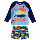 Conjunto Praia Infantil Proteção UV 50+ Tubarão Marinho Tip Top