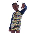 Conjunto Praia Infantil Proteção UV Dinossauros Marinho Cecí Conjunto Praia Infantil Proteção UV Dinossauros Marinho Cecí