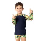 Conjunto Praia Infantil Proteção UV Dinossauros Marinho Diju