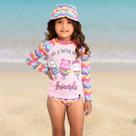 Conjunto Praia Infantil Proteção UV FPS 50+ Estampa Sovetes Blusa e Tanga Marujos e Sereias 143