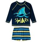 Conjunto Praia Infantil Proteção UV Tubarão Colorido Marinho Tip Top
