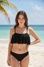 Conjunto Praia Juvenil Biquíni Sem Bojo Cropped Alça Fina Tanga Forrada Verão