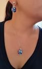 Conjunto prata com murano