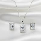 Conjunto prata pedras
