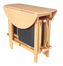 Conjunto Prático Mesa e 4 Cadeiras Dobrável Mel, Estofado Preto Bar-Cozinha-Lazer-Varanda ( Redonda )