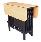 Conjunto Prático Mesa e 4 Cadeiras Dobrável Preto Tampo Mel Lindo, Bar, Lozinha, Lazer, etc.