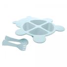 Conjunto Prato C/02 Talheres Bambu Baby Bear Azul 5412 Lyor