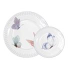 Conjunto Prato Jantar 27cm Sobremesa 23cm Melamina Plástico