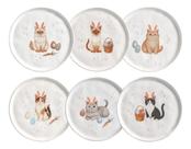 Conjunto Pratos Sobremesa 6 Pc Páscoa Gatinhos Porto Brasil