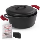 Conjunto pré-temperado de ferro fundido Dutch Oven Cuisinel de 7 litros