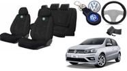 Conjunto Premium Capas Tecido Banco Gol 2008-2012 + Capa Volante + Chaveiro VW
